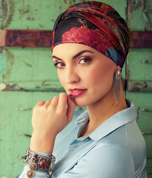 boho spirit sapphire boho turban printed