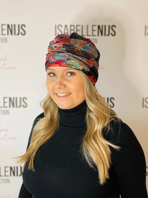 Sapphire boho turban red
